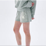 MARDI MERCREDI 2503 SWEAT SHORTS FLOWER_GREY IVORY