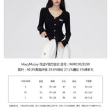 MacyMccoy SS2308 花边V领打底衫 黑