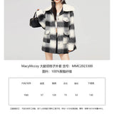 MacyMccoy SS2401 大翻领格子外套 黑