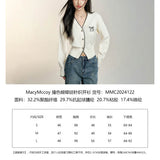 MacyMccoy 2408 撞色蝴蝶结针织开衫