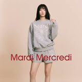 MARDI MERCREDI 2503 SWEAT SHORTS FLOWER_GREY IVORY