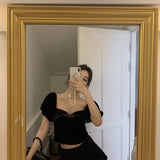 SEOOOCOOKIE Stephanie Black Velvet Top
