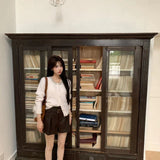 DIANA VEVINA 羊驼毛钻领珍珠扣针织衫 白