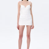 ECUME 2408 绑带钻饰褶皱礼服裙