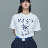 MARDI MERCREDI 2503 TSHIRT SWING THE TAIL DDANJI PEARL NECKLACE_IVORY NAVY