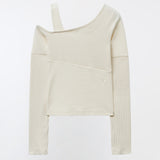 YUSE 2410 OFF SHOULDER LINE LAYERED TOP - LIGHT YELLOW