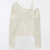 YUSE 2410 OFF SHOULDER LINE LAYERED TOP - LIGHT YELLOW