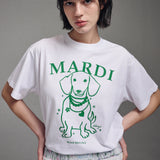 MARDI MERCREDI 2503 TSHIRT SWING THE TAIL DDANJI PEARL NECKLACE_WHITE GREEN