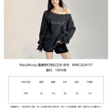 MacyMccoy 2409 露肩铆钉宽松卫衣