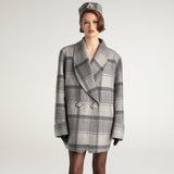 NANA JACQUELINE 茧型大翻袖钻饰外套 灰(偏大)