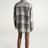 NANA JACQUELINE 茧型大翻袖钻饰外套 灰(偏大)