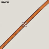 SMFK 2506 十字铆钉手工擦色皮质颈环小号 焦糖
