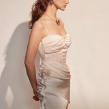 KINGWEN 2506 鱼骨抽褶连衣裙