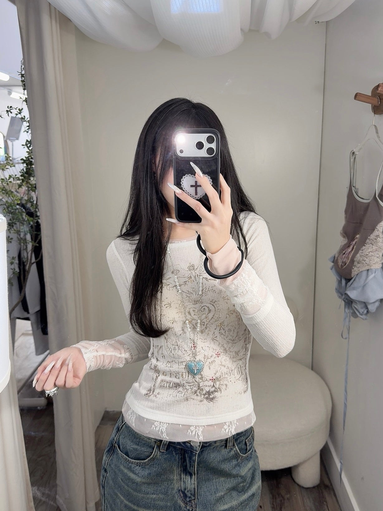 トップス SCULPTOR Triple Lace Layered Tee ivory S MUSINSA | SCULPTOR Triple Lace Layered Tee Ivory