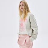 MARDI MERCREDI 2502 SWEATSHIRT FLOWERMARDI NEEDLEWORK_OATMEAL PEONY