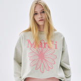 MARDI MERCREDI 2502 SWEATSHIRT FLOWERMARDI NEEDLEWORK_OATMEAL PEONY