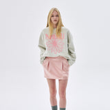 MARDI MERCREDI 2502 SWEATSHIRT FLOWERMARDI NEEDLEWORK_OATMEAL PEONY