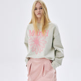 MARDI MERCREDI 2502 SWEATSHIRT FLOWERMARDI NEEDLEWORK_OATMEAL PEONY