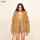 SMFK SS2310 探险家户外皮草帽衫 小麦