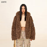 SMFK SS2310 探险家户外皮草帽衫 棕