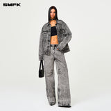 SMFK 2501 风暴花园阔身牛仔夹克 灰