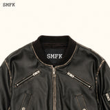 SMFK SS2312 荒野复古飞行员短皮衣 黑