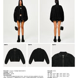 SMFK 2501 十字经典超大棒球夹克 黑牛仔