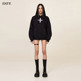 SMFK SS2312 经典十字花涂鸦帽衫 黑