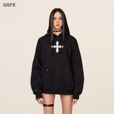 SMFK SS2312 经典十字花涂鸦帽衫 黑