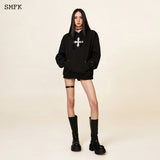 SMFK SS2312 经典十字花涂鸦帽衫 黑