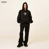 SMFK SS2312 经典十字花涂鸦帽衫 黑