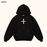 SMFK SS2312 经典十字花涂鸦帽衫 黑