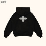 SMFK SS2312 经典十字花涂鸦帽衫 黑