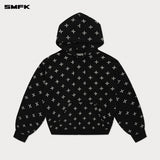 SMFK 2501 满印十字花全棉连帽卫衣