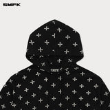 SMFK 2501 满印十字花全棉连帽卫衣