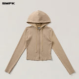 SMFK 2510 野性复古修身拉链帽衫 沙漠