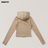 SMFK 2510 野性复古修身拉链帽衫 沙漠