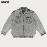 SMFK 2503 十字经典野性牛仔衬衫/尘埃灰