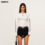 SMFK 2503 基因链条运动上衣/雪山白