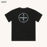 SMFK SS2308 梦境十字花复古阔身Tee 黑