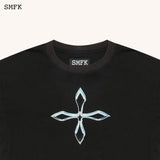 SMFK SS2308 梦境十字花复古阔身Tee 黑