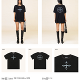 SMFK SS2308 梦境十字花复古阔身Tee 黑