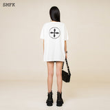 SMFK SS2308 十字花复古阔身Tee 白