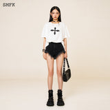 SMFK SS2308 十字花复古阔身Tee 白
