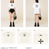 SMFK SS2308 十字花复古阔身Tee 白