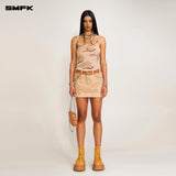 SMFK 2506 野性起源牛仔短裙/沙漠色