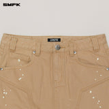 SMFK 2506 野性起源牛仔短裙/沙漠色