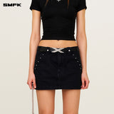 SMFK 2504 野性豹纹工装短裙 荒野黑
