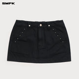 SMFK 2504 野性豹纹工装短裙 荒野黑