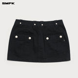 SMFK 2504 野性豹纹工装短裙 荒野黑